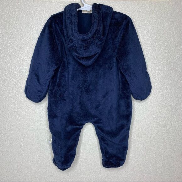 Disney 9 Months Classic Pooh Navy Blue Fleece Hooded Pram Winter Suit - Picture 7 of 13